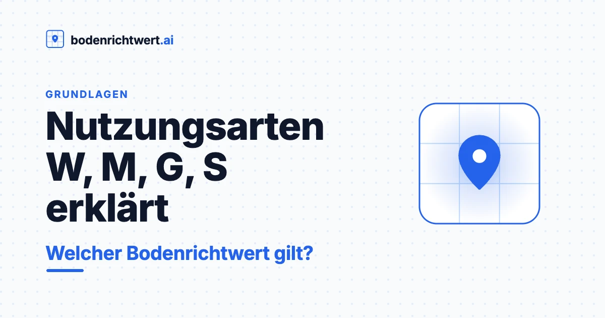 Nutzungsarten W, M, G, S erklärt — welcher Bodenrichtwert gilt?